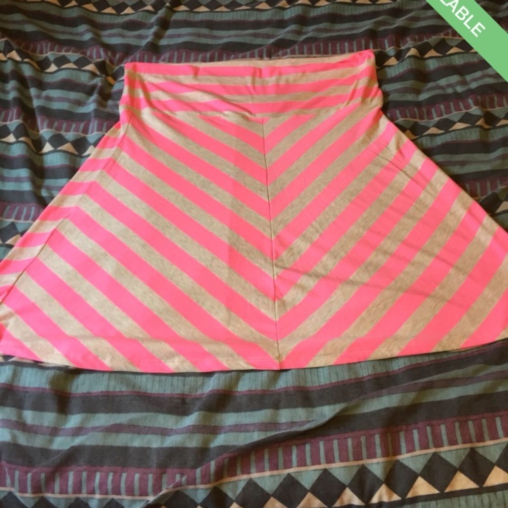 Plus size Pink and light brown fold over skirt